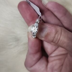 Brand New With Tags Sterling Silver 925 Genuine Moissanite Ring